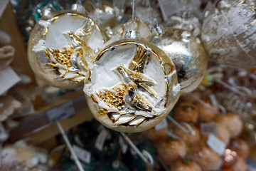 Christmas decoration baubles bird.