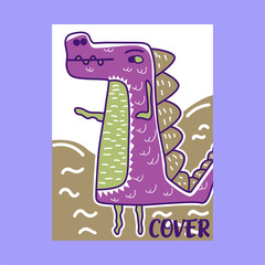 Cute kids Monster cover and packaging design set vector illustration - Vector