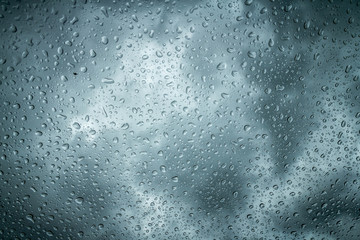 Water drops on glass, rain drop