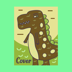 Cute kids Monster cover and packaging design set vector illustration - Vector
