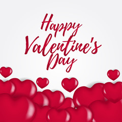 Happy Valentine Days banner template with 3d hearth shape balloon. vector illustration. i love you