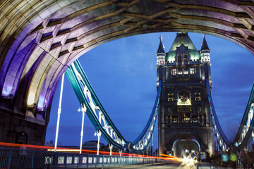 London Town bridge at twilight.