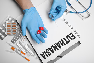 Legalized euthanasia in hospital. Execution with medication.