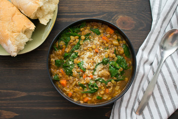 French Lentil and Spinach Soup