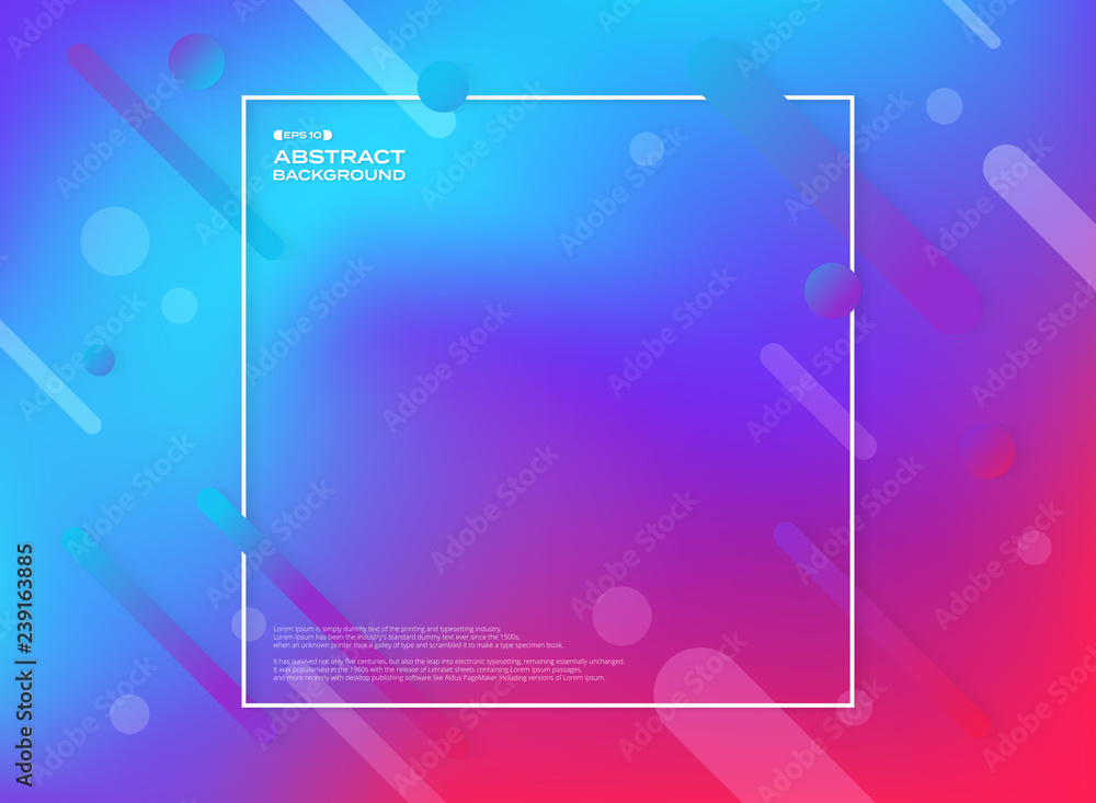 Poster abstract of colorful geometric shape background. fluid color of trendy design pattern.