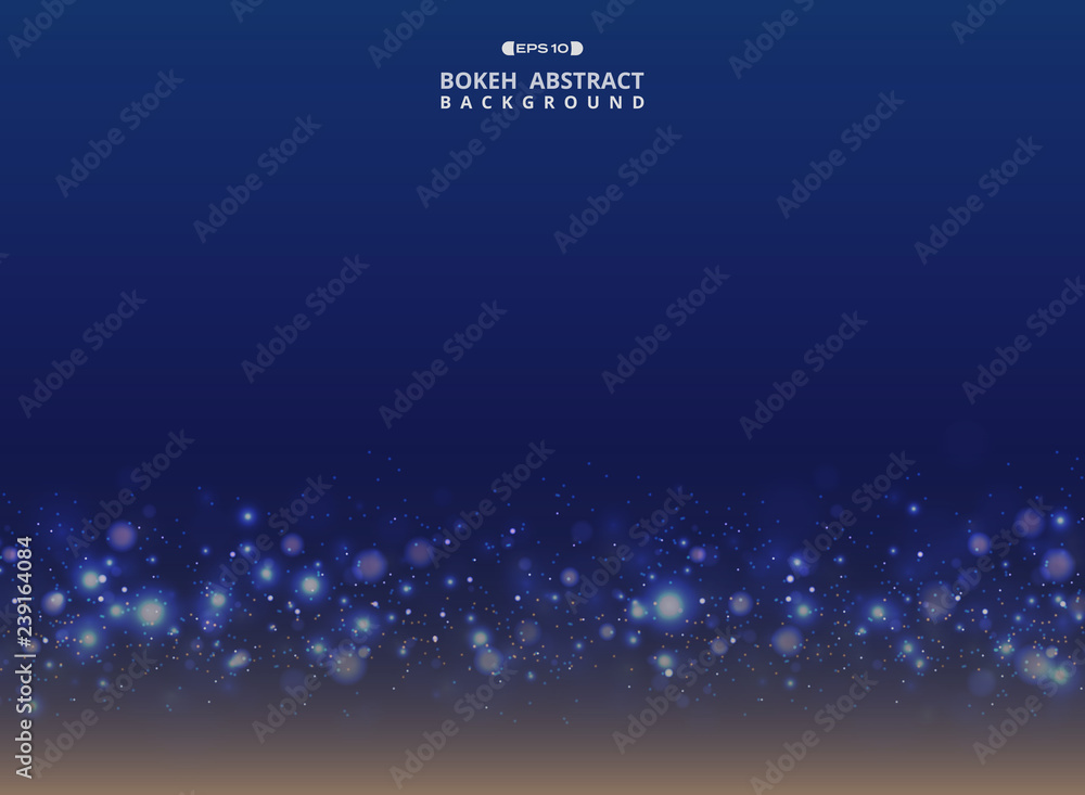 Aufkleber abstract of art gradient blue with sparkle glitters bokeh background.