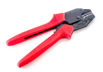 Crimping tool isolated on white background closeup