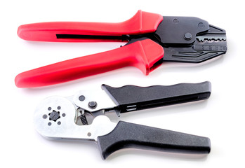 Crimping tools isolated on white background closeup