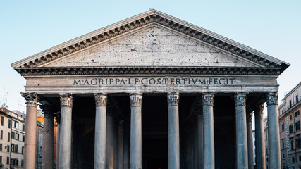 Pantheon historical architecture in Rome, Italy