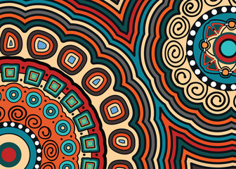Aboriginal dot art vector painting. Connection concept
