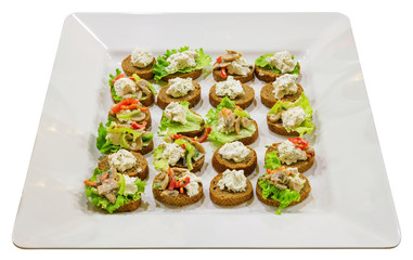 Sandwiches on the white plate