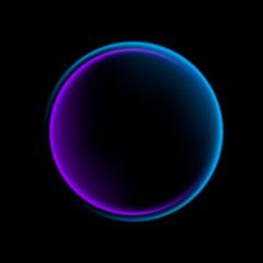 Neon abstract circle background with colorful shine. Vintage vector illustration. Illustration for advertising, banner, card.