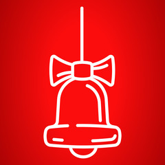 Obraz premium Christmas bell icon. Outline Christmas bell vector icon for web design