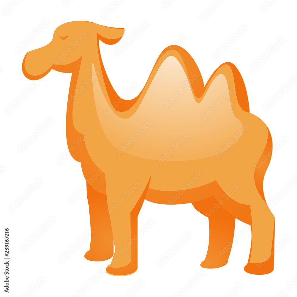 Poster camel icon. cartoon of camel vector icon for web design isolated on white background