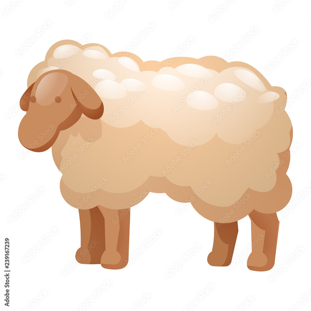 Poster sheep icon. cartoon of sheep vector icon for web design isolated on white background