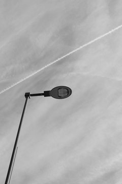 Street Lamp In The Suburb. Salzburg City, District Lehen, Austria, Europe.