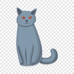 Cute grey cat icon. Cartoon of cute grey cat vector icon for web design  
