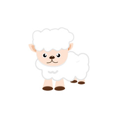 Sheep, cute cartoon character concept isolated vector illustration