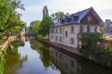 Fototapeta na wymiar Historic quarter called little France (La Petite France) in Strasbourg, France