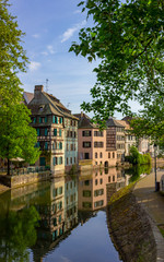 Naklejka premium Historic quarter called little France (La Petite France) in Strasbourg, France