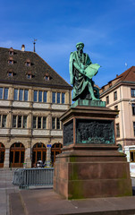 Statue of Johannes Gutenberg in Strasbourg, France