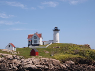 Fototapeta na wymiar Maine Lighthouse On Island