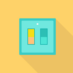 Electric light switch icon. Flat illustration of electric light switch vector icon for web design