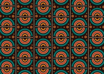 Aboriginal dot art vector seamless background.