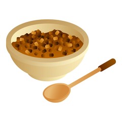 Honey with comb plate icon. Isometric of honey with comb plate vector icon for web design isolated on white background