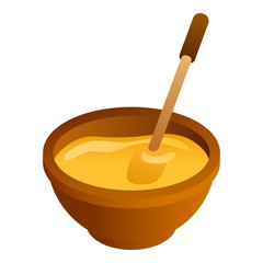 Honey bowl icon. Isometric of honey bowl vector icon for web design isolated on white background
