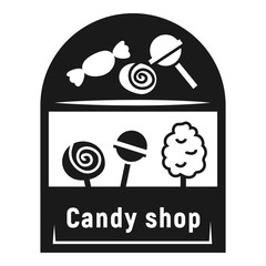 Street candy shop icon. Simple illustration of street candy shop vector icon for web design isolated on white background