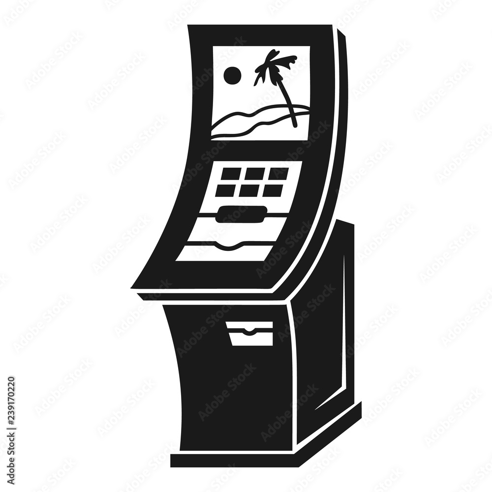 Poster interactive monitor icon. simple illustration of interactive monitor vector icon for web design isol