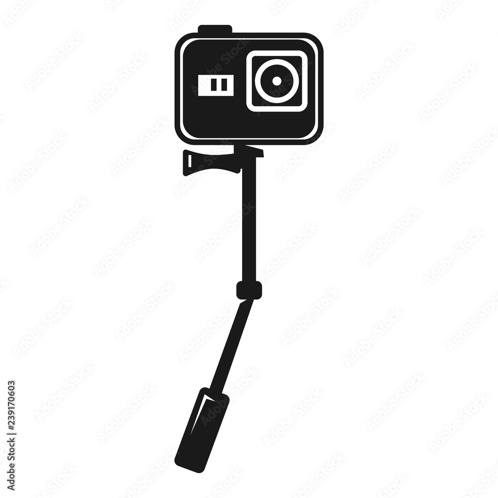 Poster action camera icon. simple illustration of action camera vector icon for web design isolated on whit
