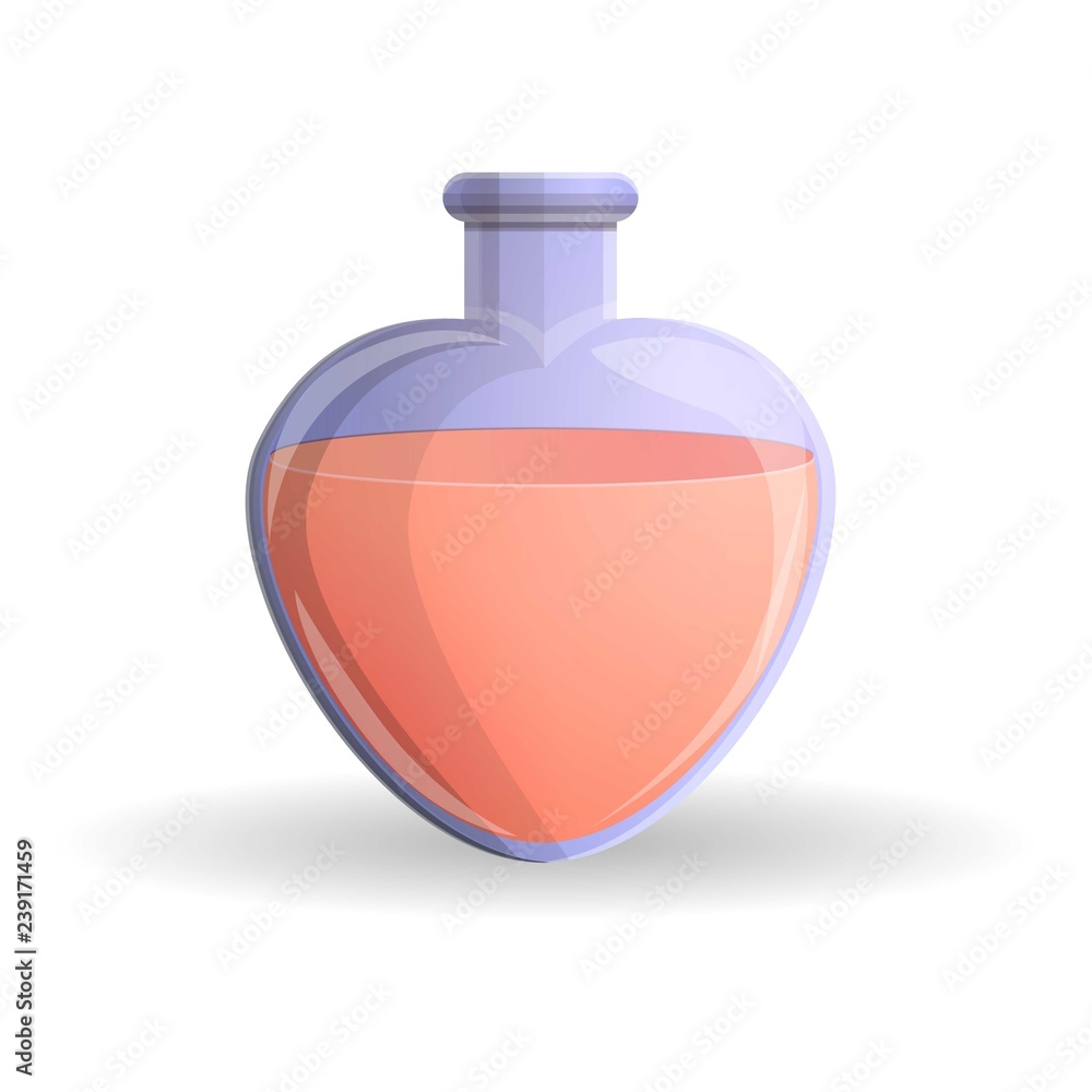 Poster red heart flask icon. cartoon of red heart flask vector icon for web design isolated on white backgr
