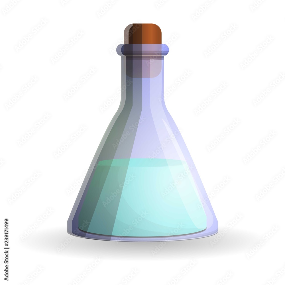 Poster chemical flask icon. cartoon of chemical flask vector icon for web design isolated on white backgrou