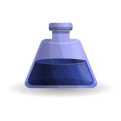 Blue potion icon. Cartoon of blue potion vector icon for web design isolated on white background