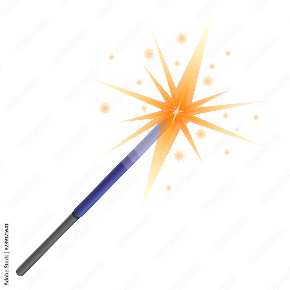 Poster sparkler icon. cartoon of sparkler vector icon for web design isolated on white background