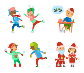 Children Having Fun on Christmas Holidays Days