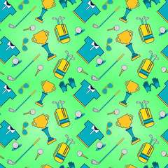 Golf pattern seamless. Cartoon of golf vector pattern seamless for web, poster and wrapping paper