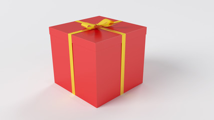 Gift box with a golden ribbon. 