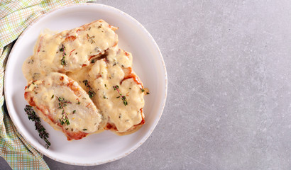 Creamy lemon thyme pork chops