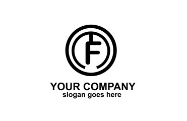 Rounded Initial Monogram F logo design