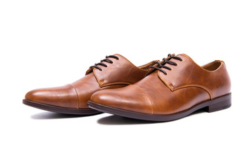 Brown shoes isolated on white background