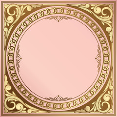 Golden ornate decorative vintage frame