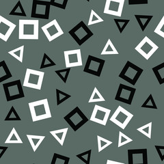 Fototapeta premium Seamless vector EPS 10. Abstract geometric pattern. Multicolor Figures. Texture for print and Banner. Flat style