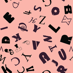 Letters, alphabet, education, school concept. Seamless vector EPS 10 pattern.