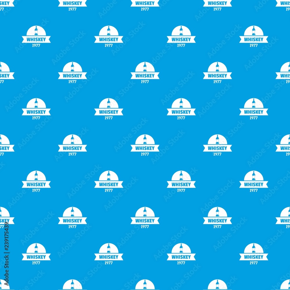 Poster bottle whiskey pattern vector seamless blue repeat for any use