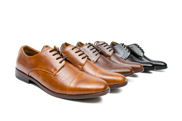 Selection of shoes isolated on white background