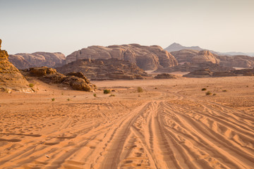 Fototapeta na wymiar The desert at morning