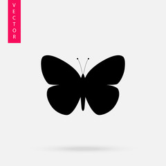 Butterfly icon, logo on white background